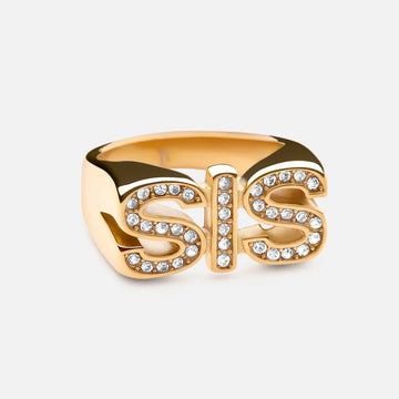 SIS Zircon Ring 18K Gold Plated