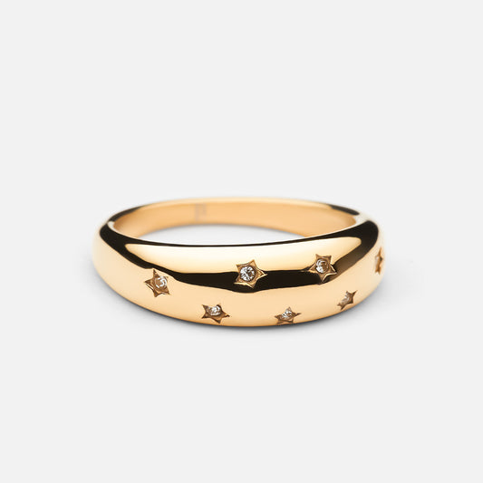 Dreams Star Dome Ring 18K Gold Plated