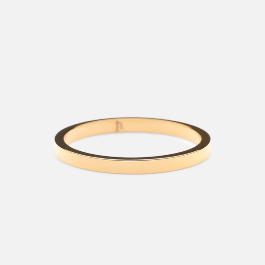 Flat band Ring 18K Gold Plated 2mm