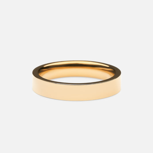 Flat Band Ring 18K Gold Plated 4mm