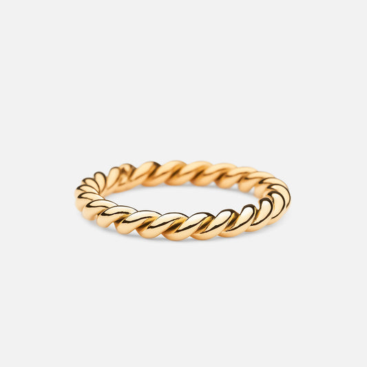 Twisted Rope Ring 18K Gold Plated