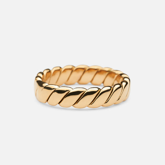 Twist Chain Ring 18K Gold Plated