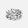 Chunky Panser Facet Ring Silver Colored