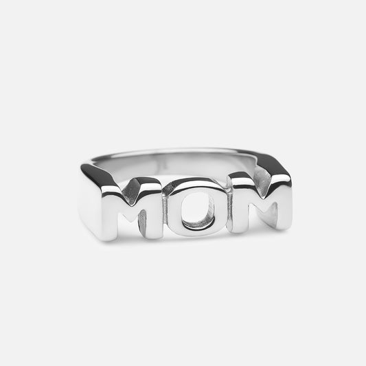 Mom Ring Silver Colored