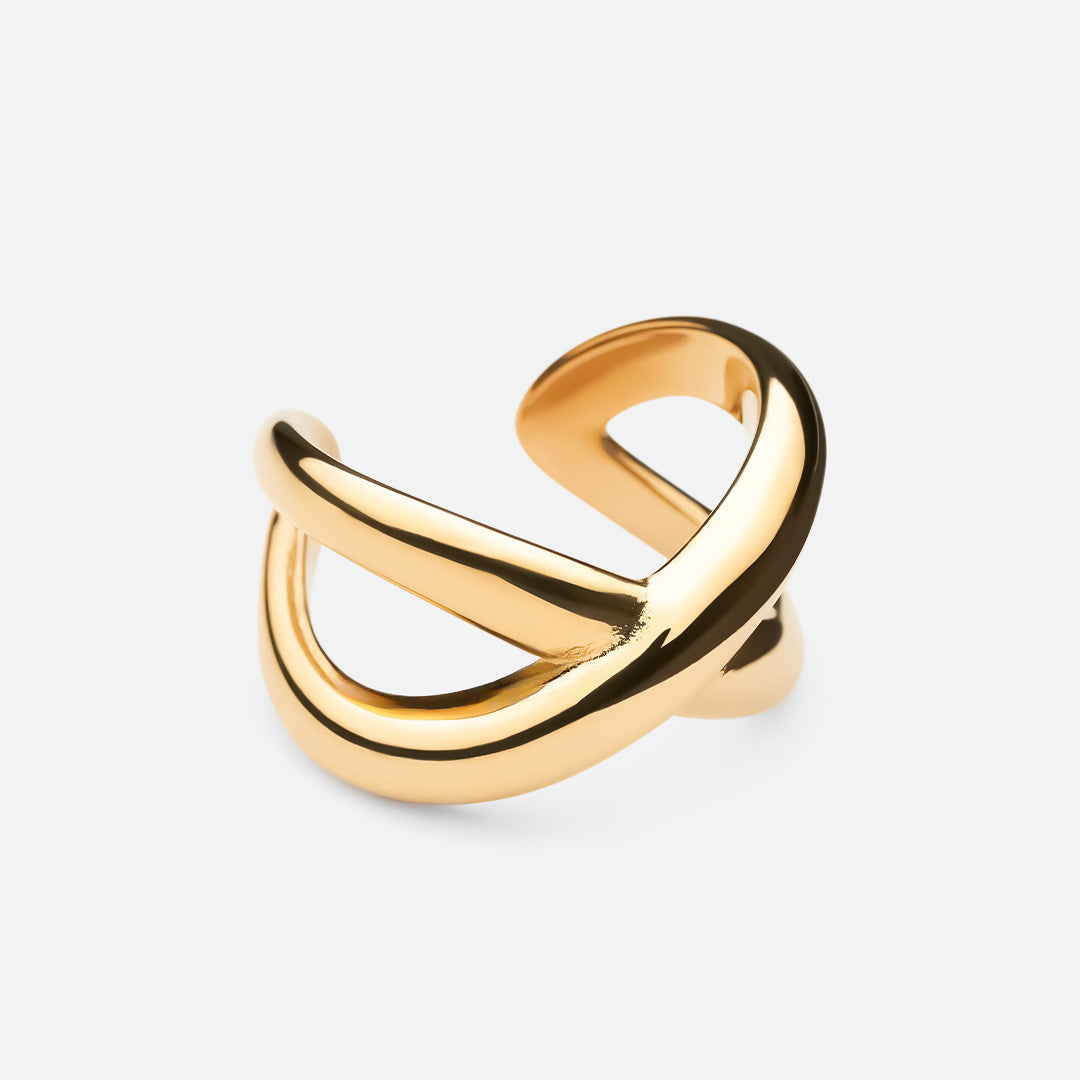 Cross Ring 18K Guldbelagt - Josephine Nord