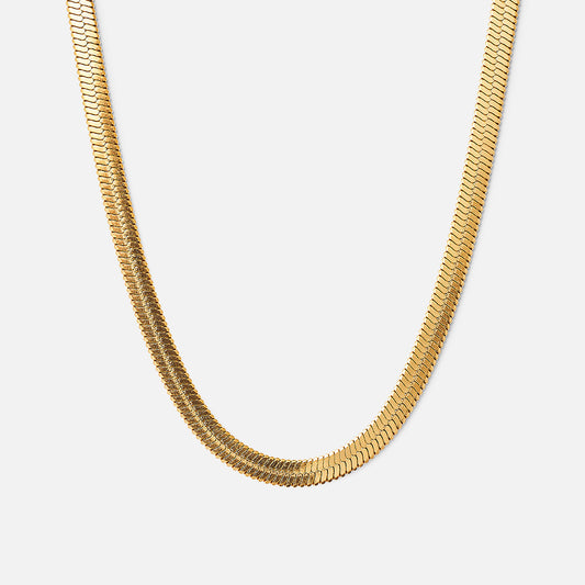 Flat snake necklace 18K Gold Plated 4mm