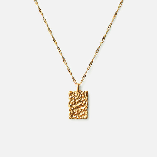 Meteor Square Necklace 18K Gold Plated