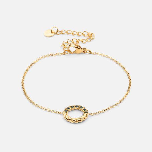 Twisted White Zircon Bracelet 18K Gold Plated