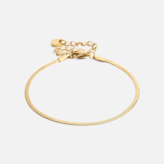 Flat snake bracelet 18K Gold Plated 2mm