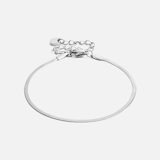 Flat snake bracelet Silver Colored 2mm