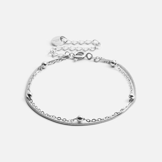 Snake Rope Wristbands Silver Colored
