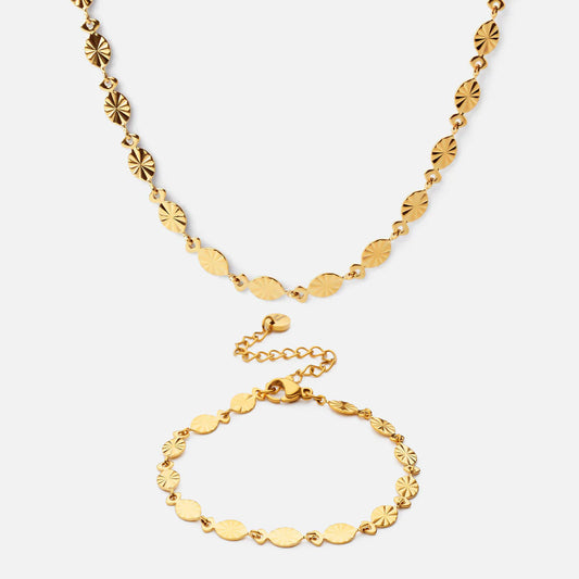 Sunset Necklace + bracelet 18K Gold Plated