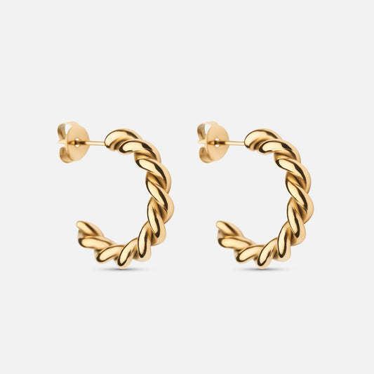 Twisted rope earrings 18K Gold Plated