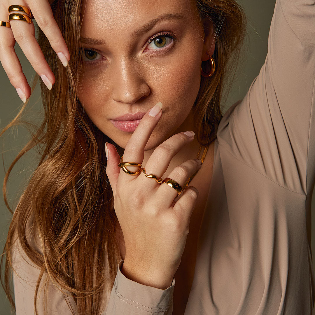 Wave Ring 18K Guldbelagt - Josephine Nord