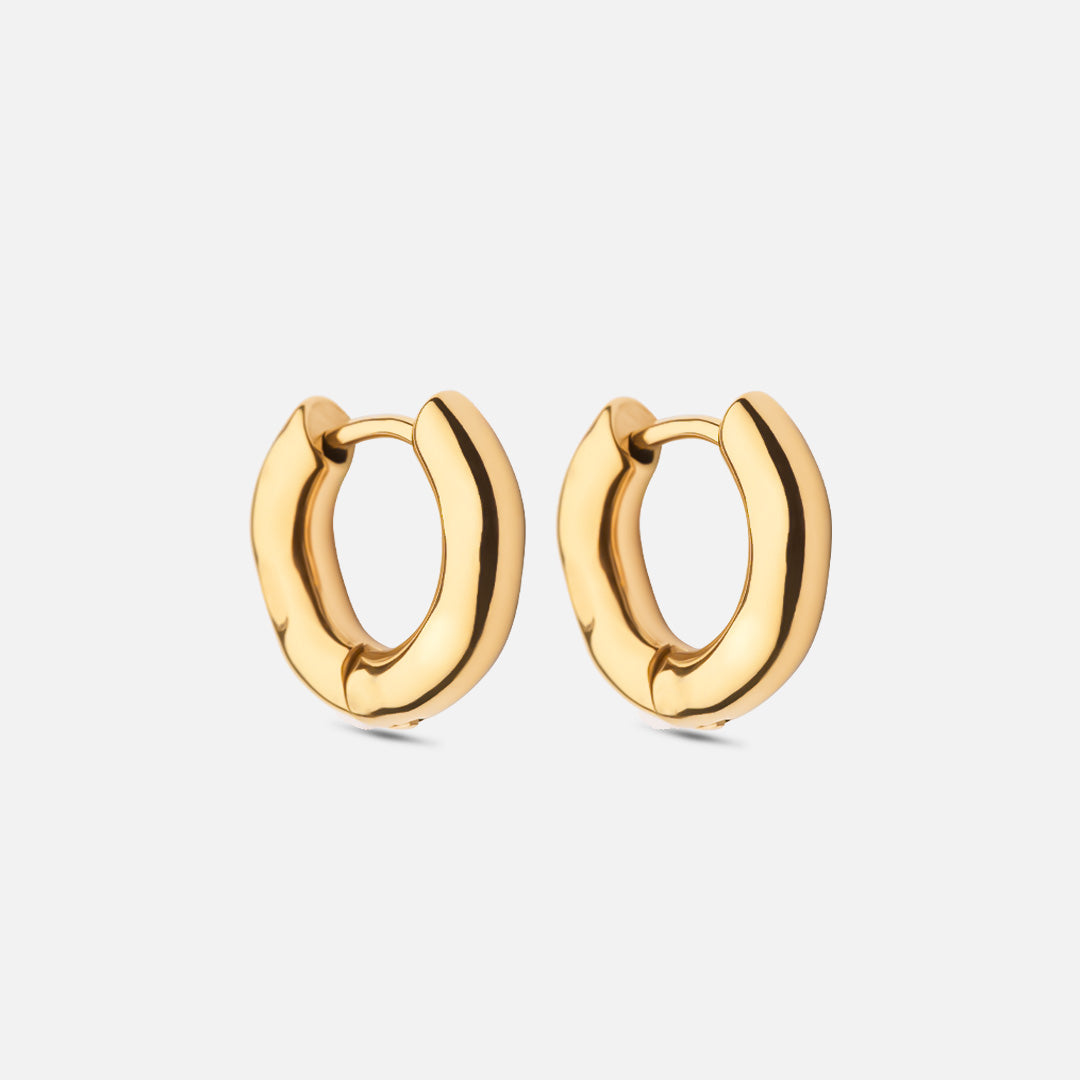 Zircon earrings 18K Gold Plated 14mm