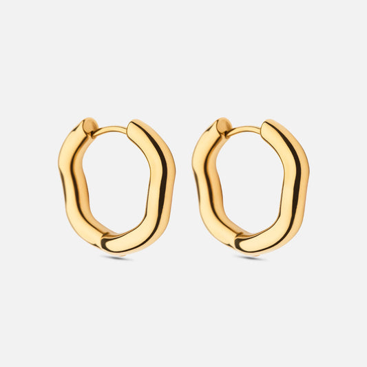 Wavy Hoops 18K Gold Plated 20mm