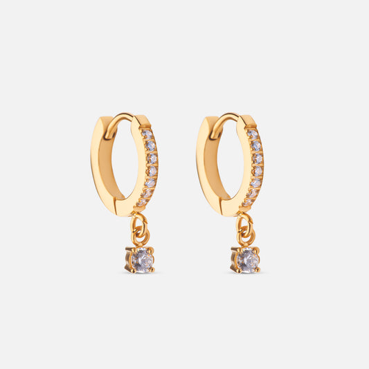 Zircon Drop Earrings 18K Gold Plated